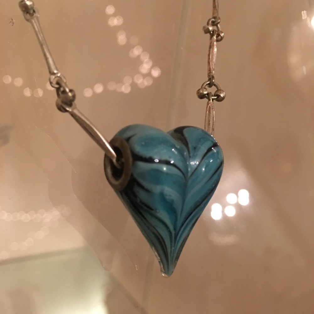 Murano glass and sterling silver necklace